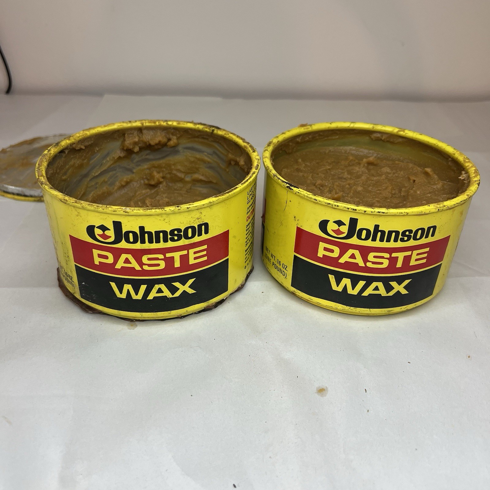 Discontinued SC Johnson Paste Wax Original Formula 2 Cans 1 lb 11.7 oz Remaining