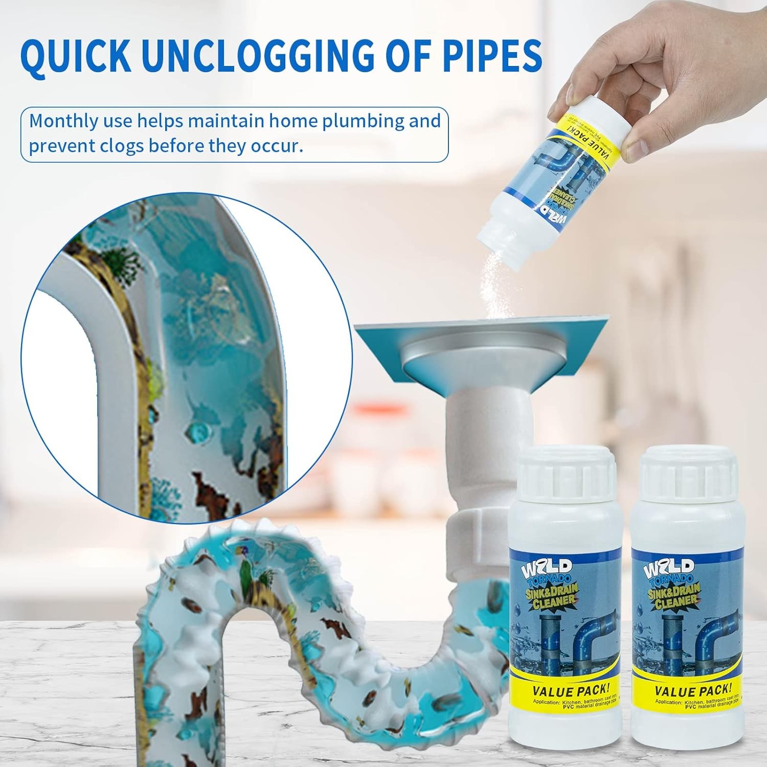Wild Tornado Pipe Dredge Powerful Sink Cleaner Fast Foaming Kitchen Cleaner