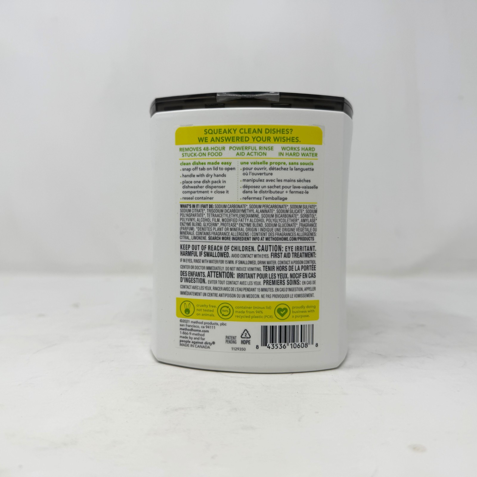 4 Pack – Method Dishwasher Packs, Plant & Mineral-Based, Lemon Mint, 30 Count
