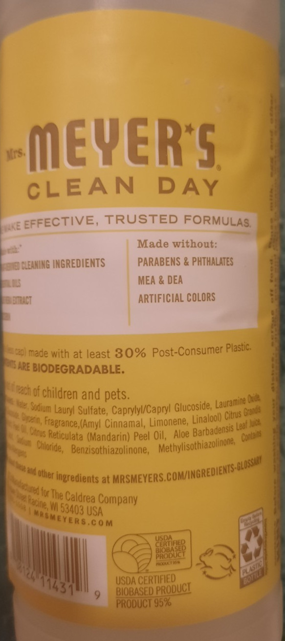 4X BRAND NEW MRS. MEYER’S CLEAN DAY DAISY SCENTED LIQUID DISH SOAP 16 OZ BOTTLES