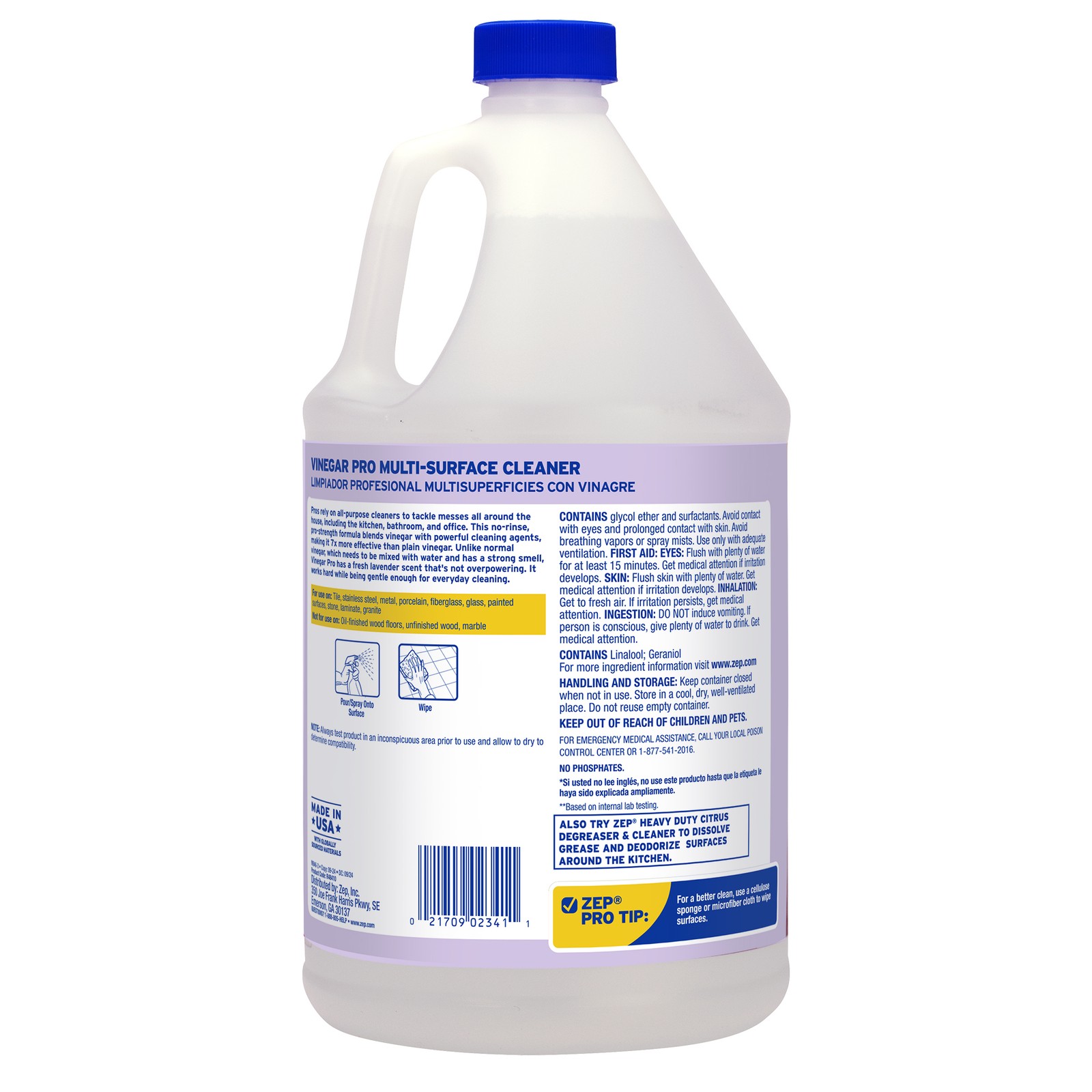 Zep Industrial Cleaner With Vinegar – 1 Gallon (Case of 4) – R48410 – Cleaning