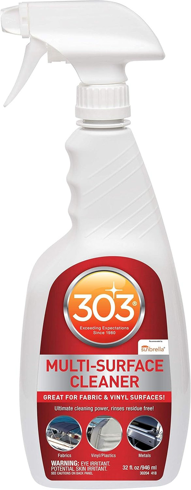 303 Marine Multi-Surface Cleaner for Vinyl & Canvas, 32 Oz | Removes Dirt, Grime