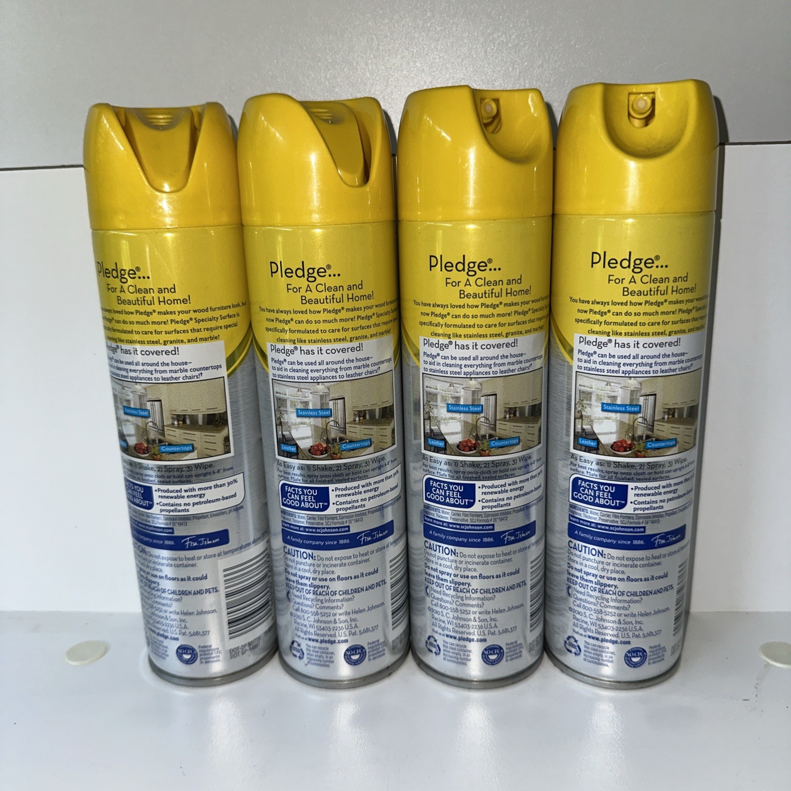 Pledge Specialty Surfaces Stainless Granite Stone Clean Scent Spray – 4 Cans