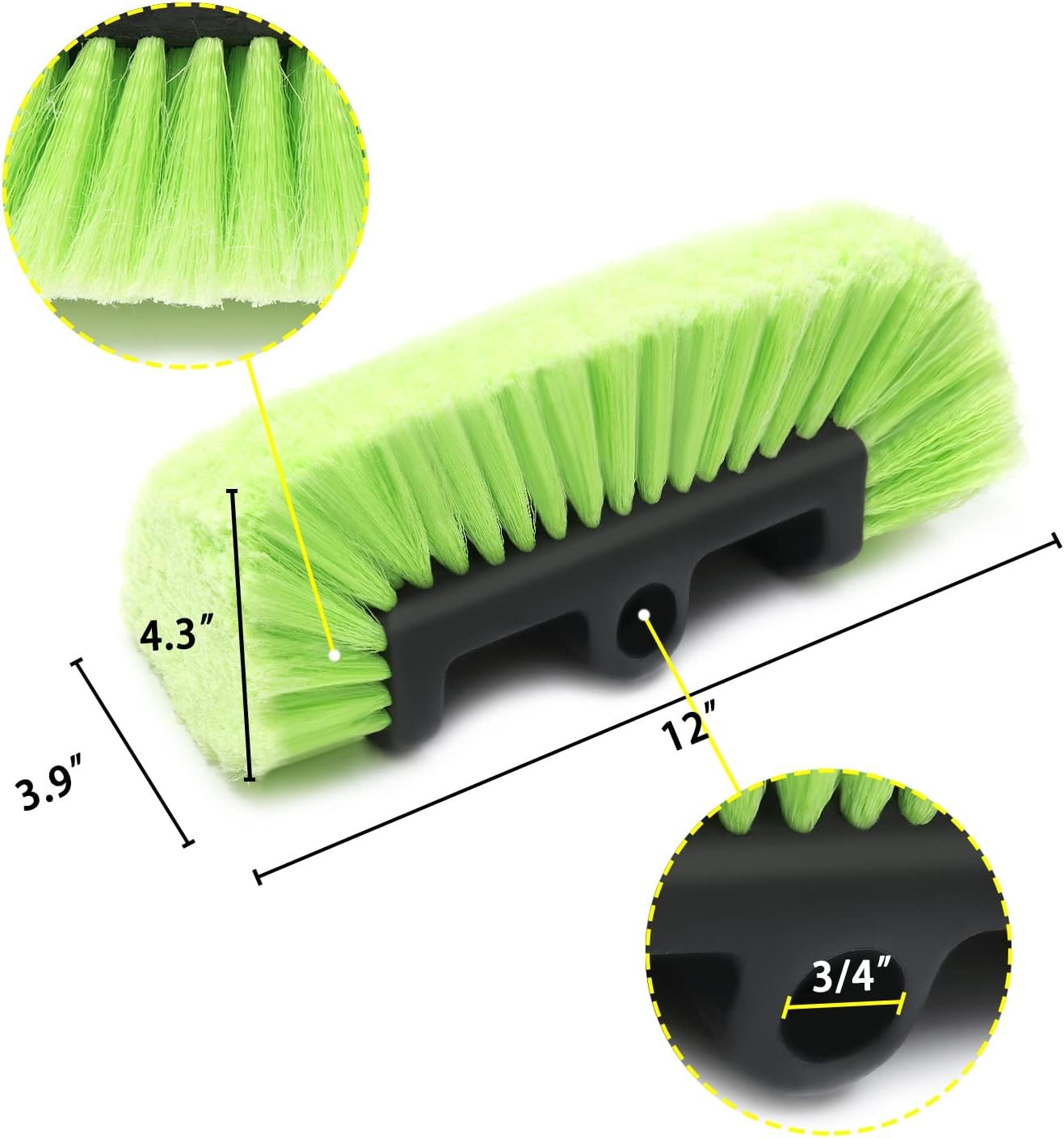 12 Car Wash Brush with Soft Bristle Auto RV Truck Boat Camper Heavy green
