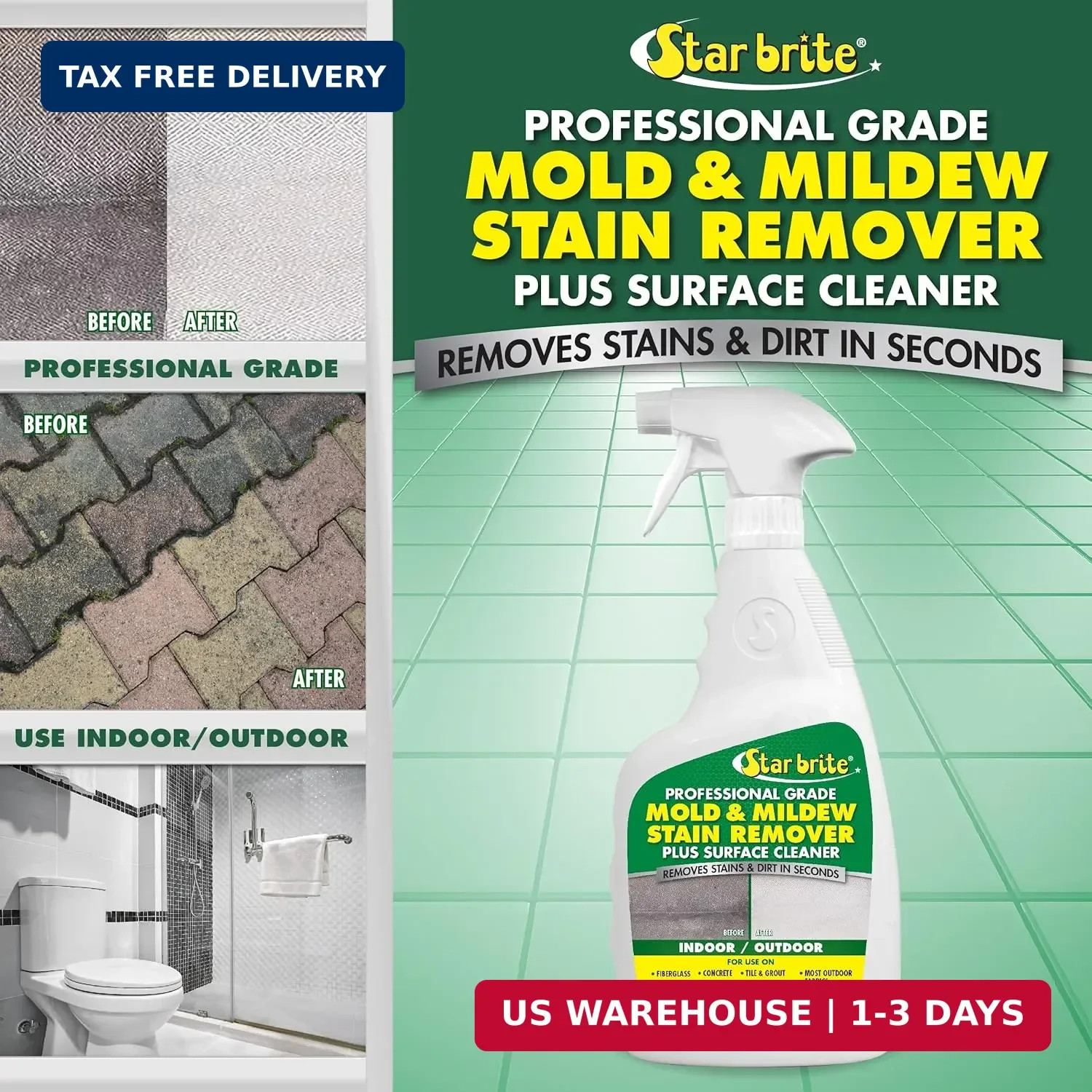 STAR BRITE Professional Grade Mold & Mildew Stain Remover – 32 OZ (120032)