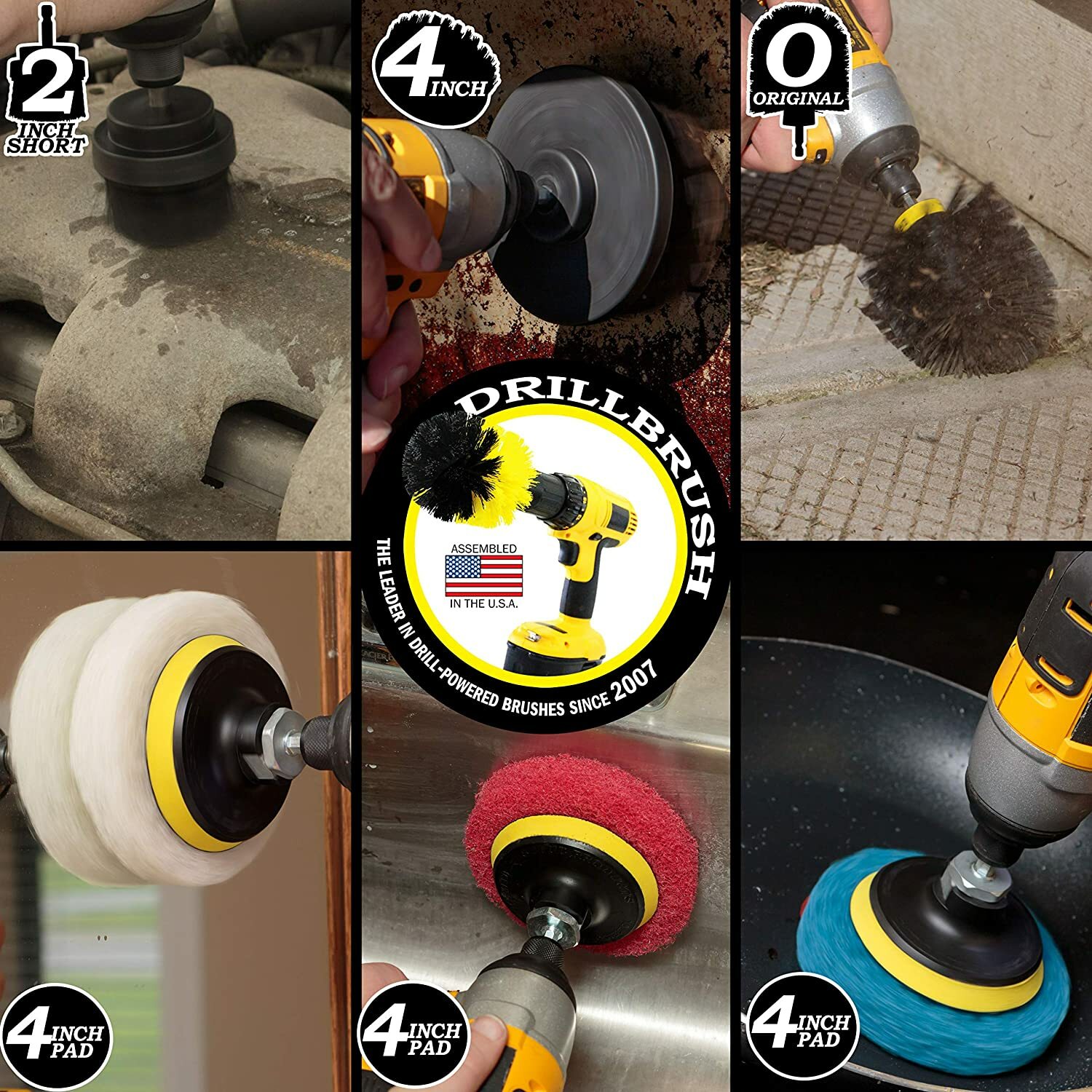 Drillbrush Scrub Brush – Drill Scrub Brush Attachment 7- Stone Cleaning – Deep