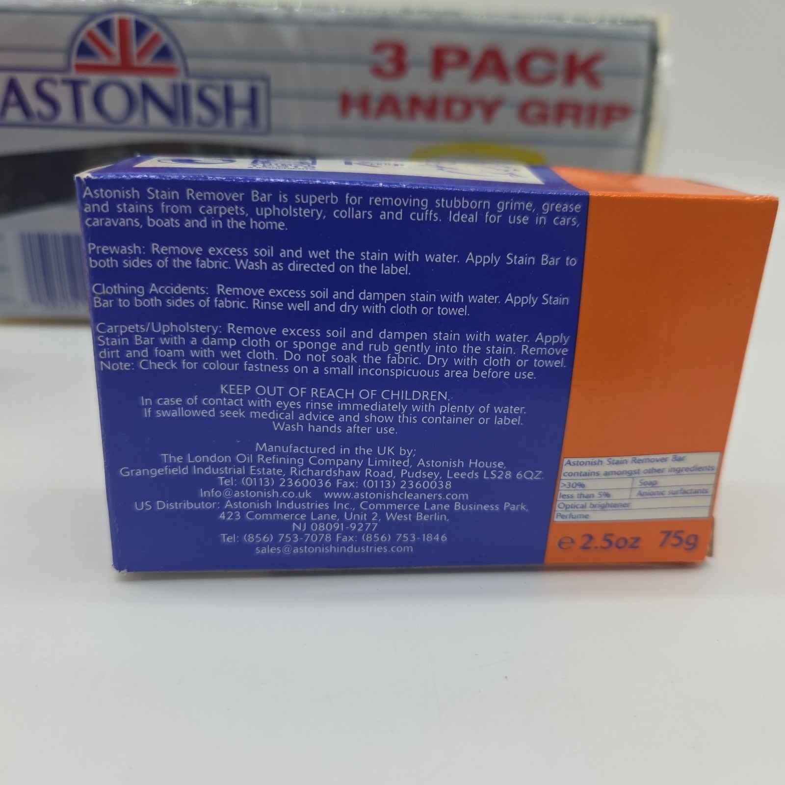 NEW Astonish Stain Remover Bar Stick And Sponges Upholstery Clothes Cleaning