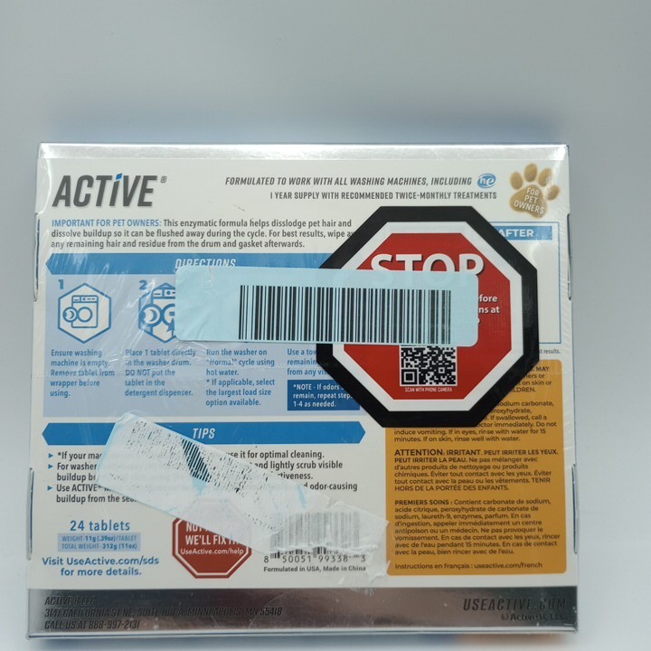 Active Enzymatic Washing Machine Cleaner for Pet Owners Deep Clean & Descale