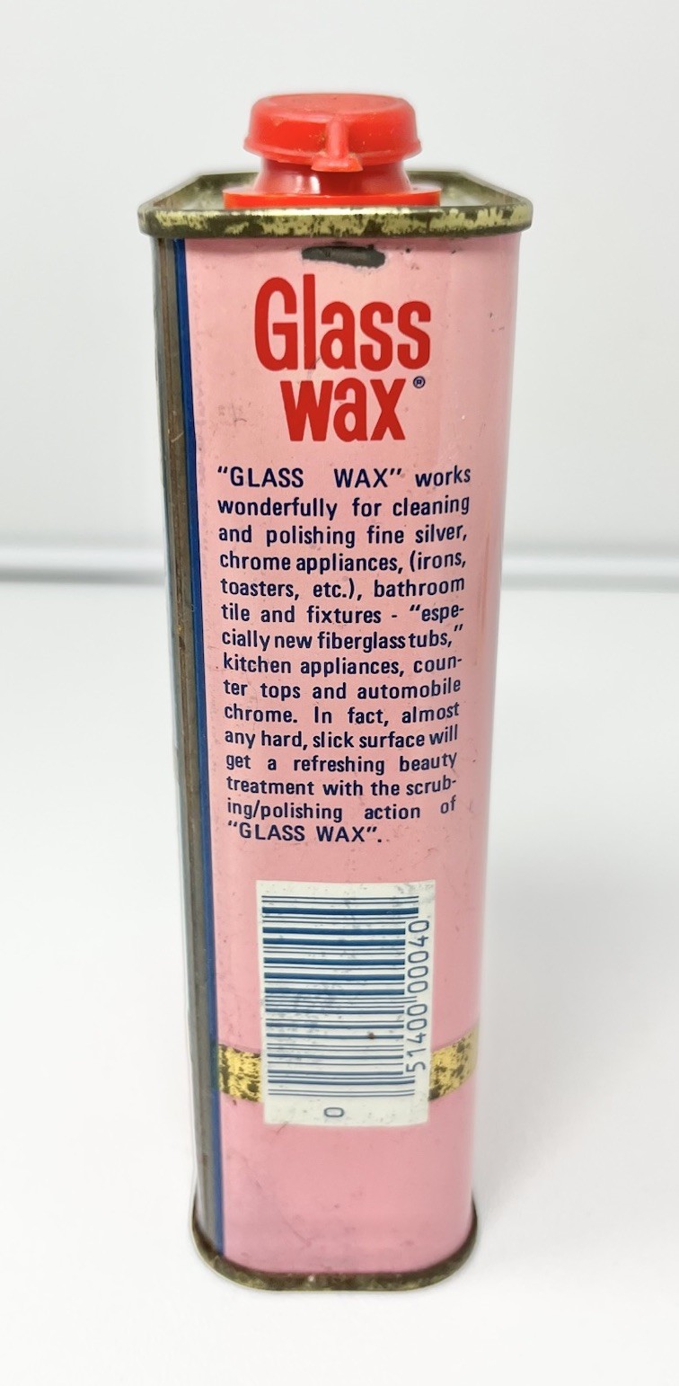 Vintage Glass Wax Metal Tin Can 75% Full Pink Can Polishing As Is Untested Read