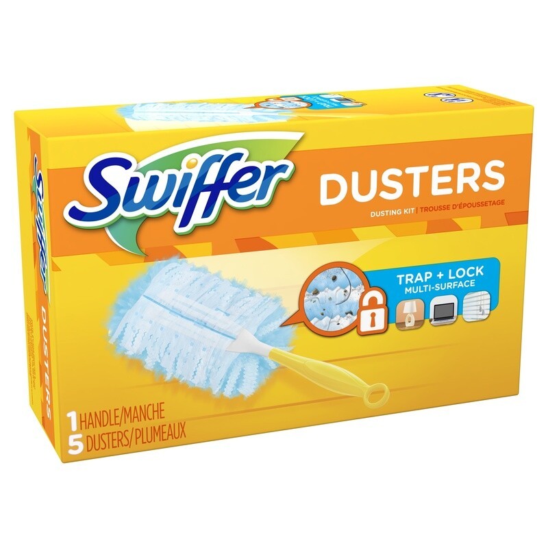 Duster Cleaning Kit Feather Duster Refill 1 Handle 5 Refills Dust Trap Lock New