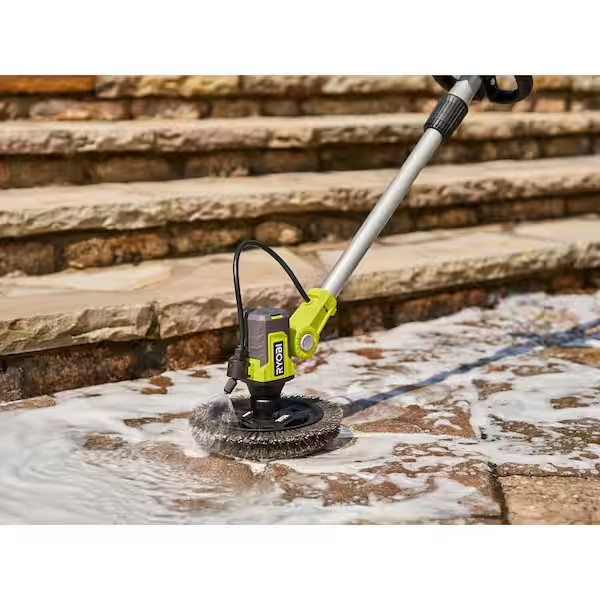 9 in. Hard Bristle Brush Power Scrubber Attachment Concrete Brick Clean