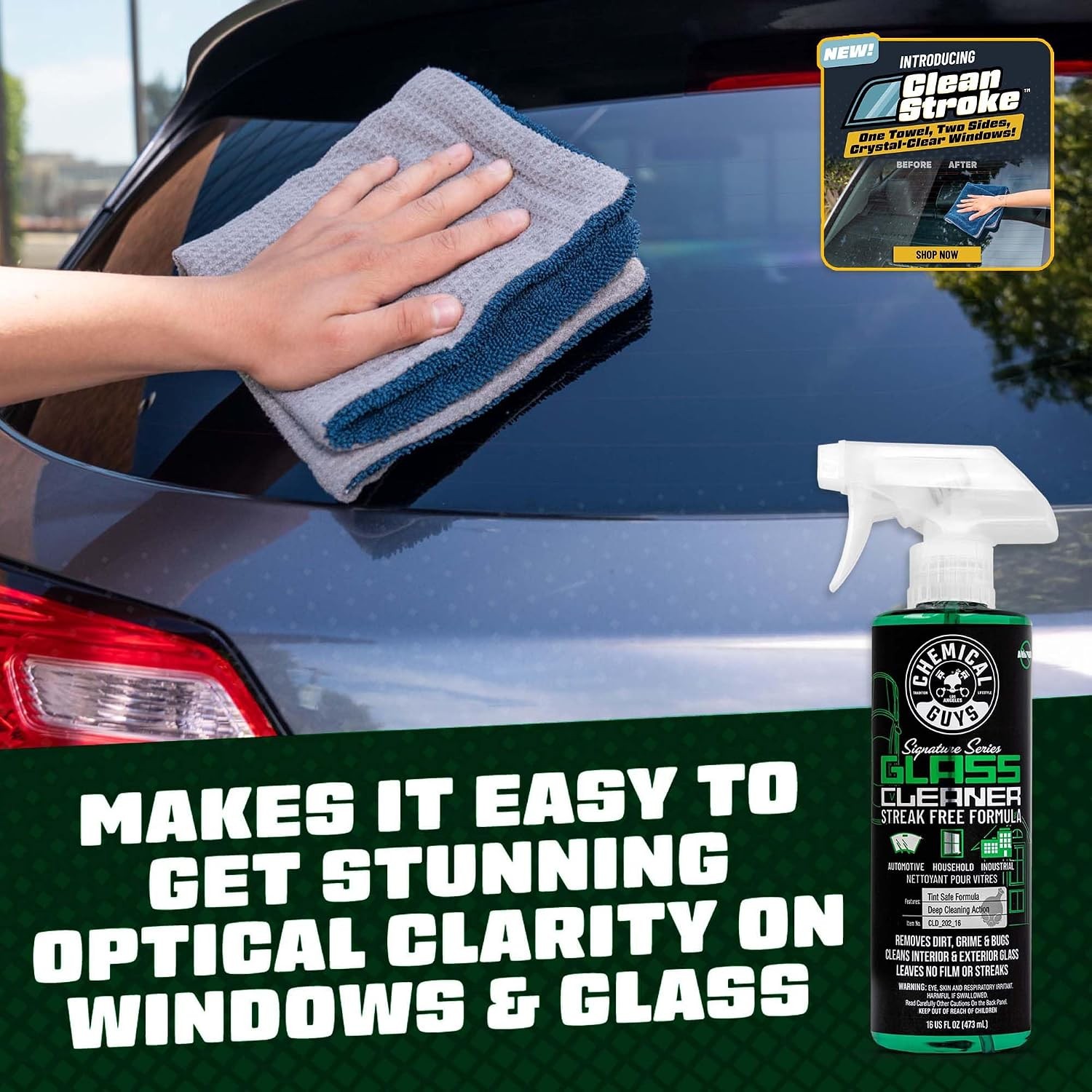Chemical Guys Ammonia-Free Glass Cleaner 16 oz Signature Series Window Mirror