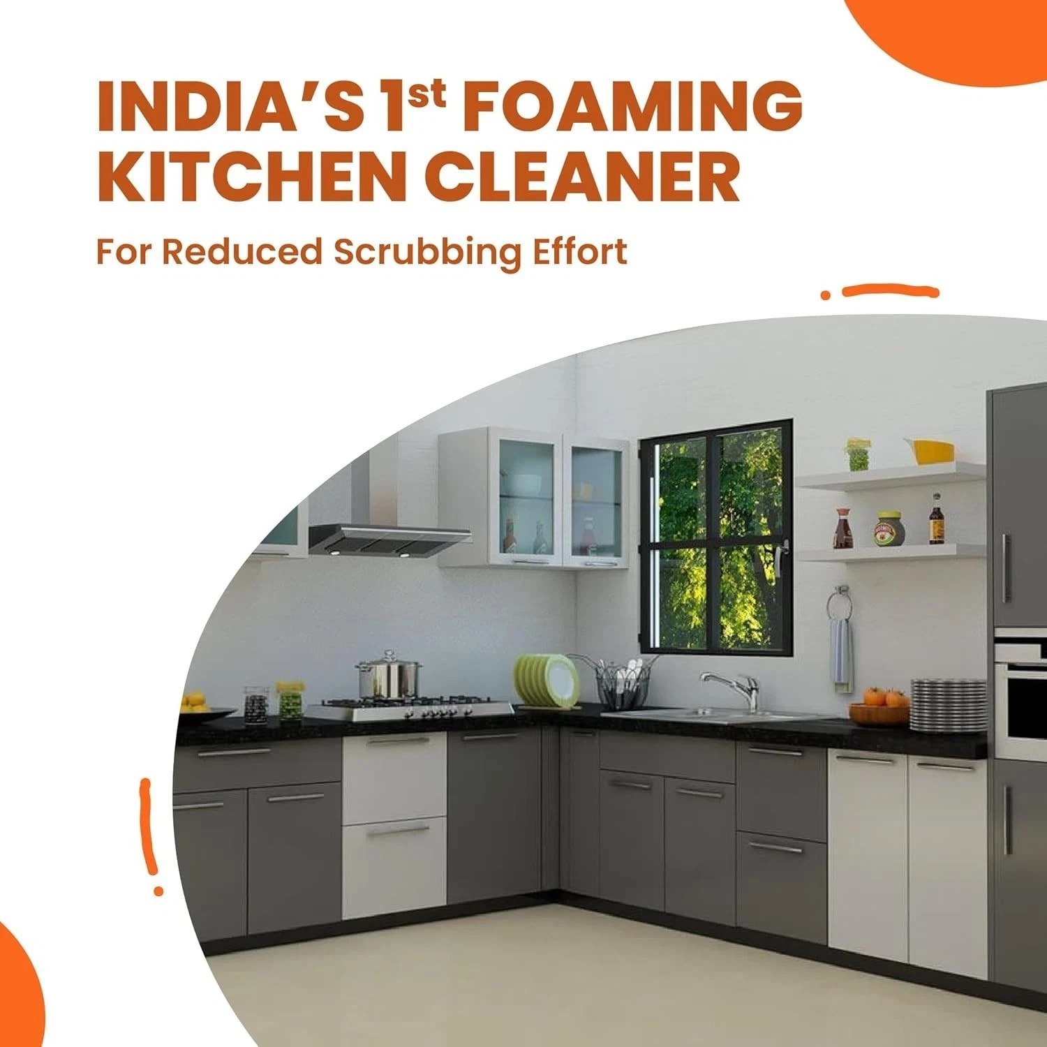 Kitchen Cleaner Spray | India’s 1st Foaming Formulation for Less Scrubbing 500ML