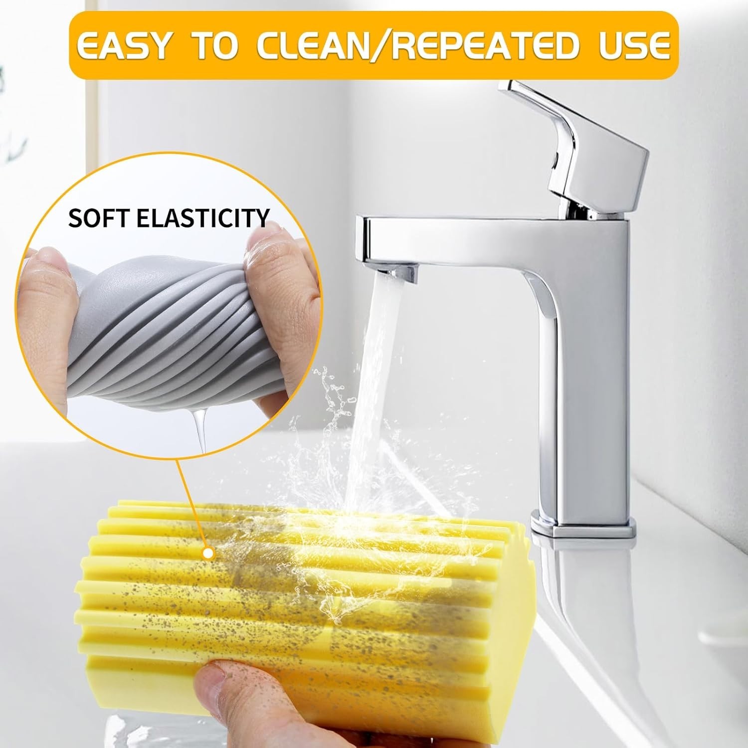 Eco-Friendly 4-Pack Damp Duster Sponge – Versatile Cleaning for Home and Car
