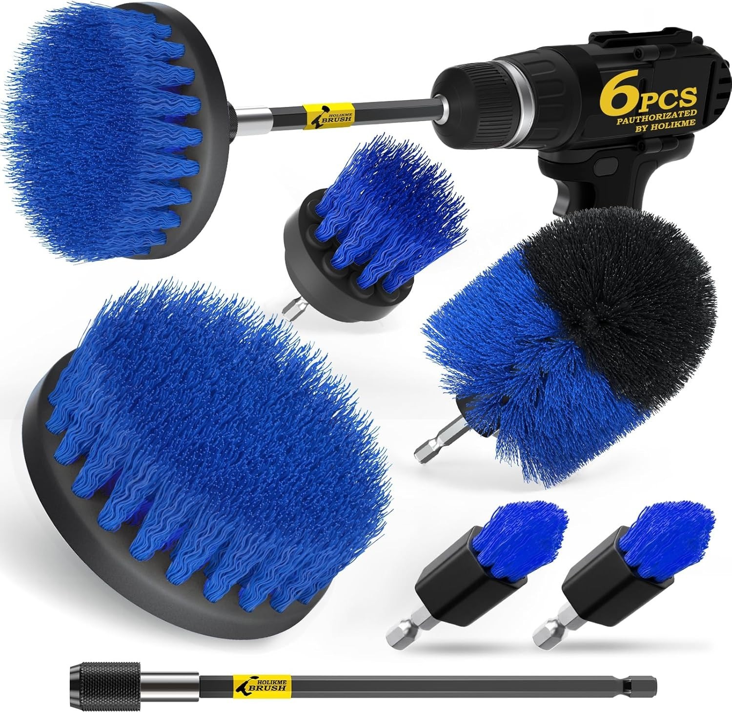 6Pack Drill Brush Power Scrubber Cleaning Brush Extended Long Attachment Set All