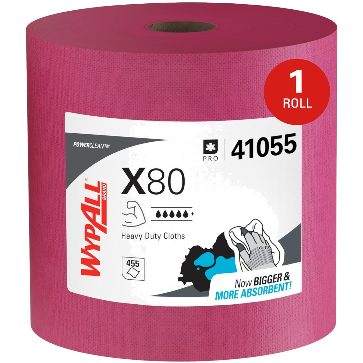 High Absorbent Cleaning Cloths 455 Sheets, Red Jumbo Roll