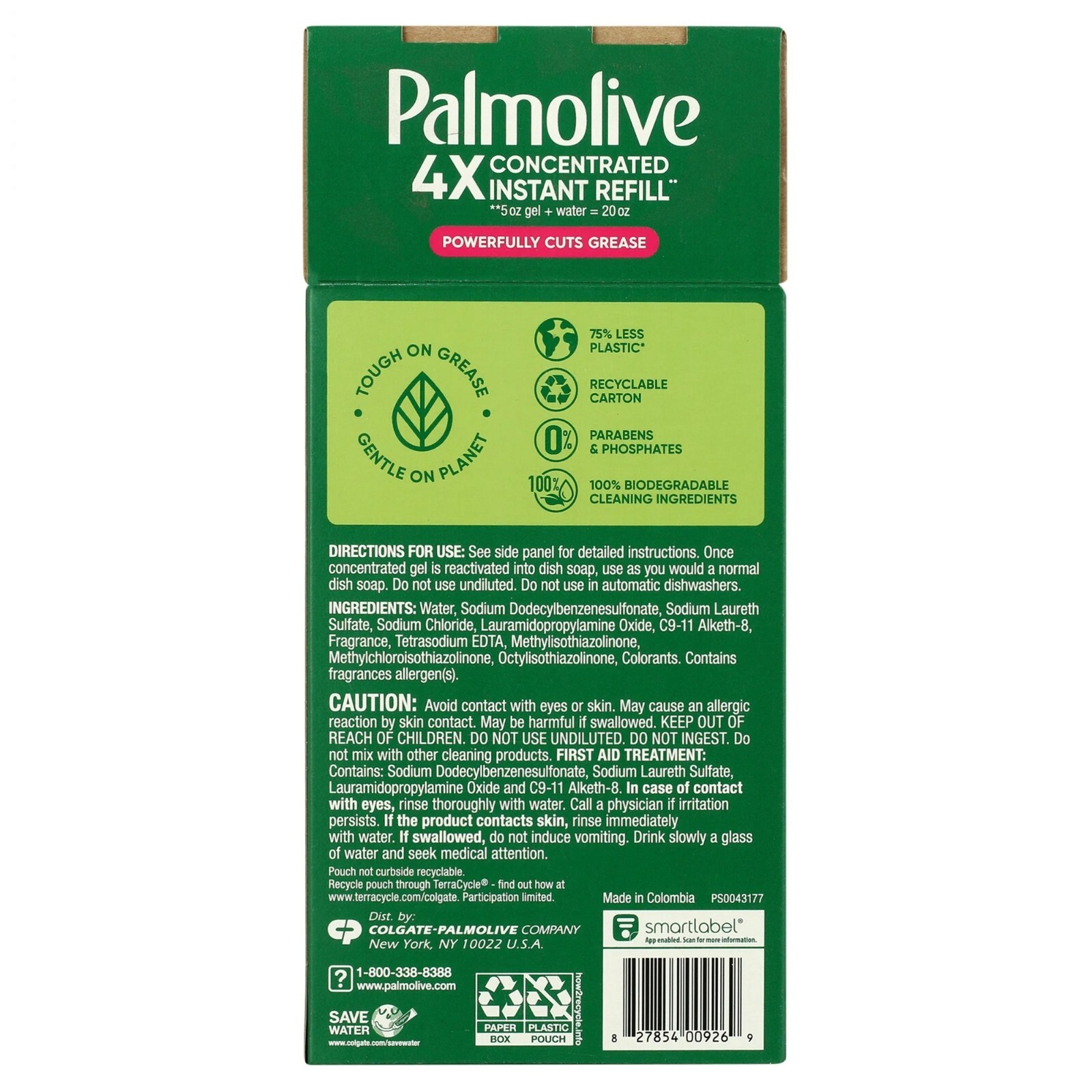 Liquid Dish Soap, Palmolive Concentrate Refill Pouch Original Floral -12 Pack