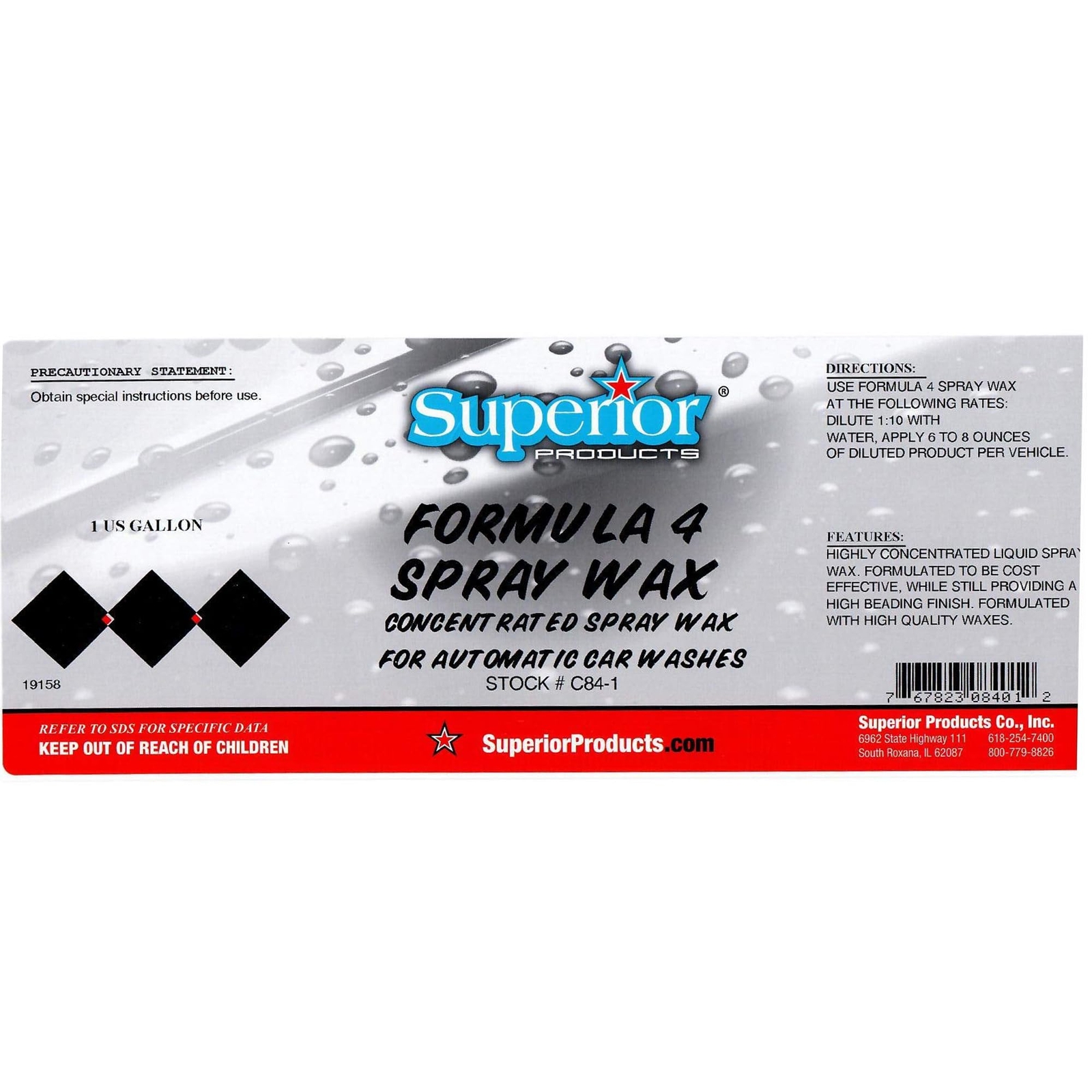 Superior Products Formula 4 Spray Wax 1 Gal