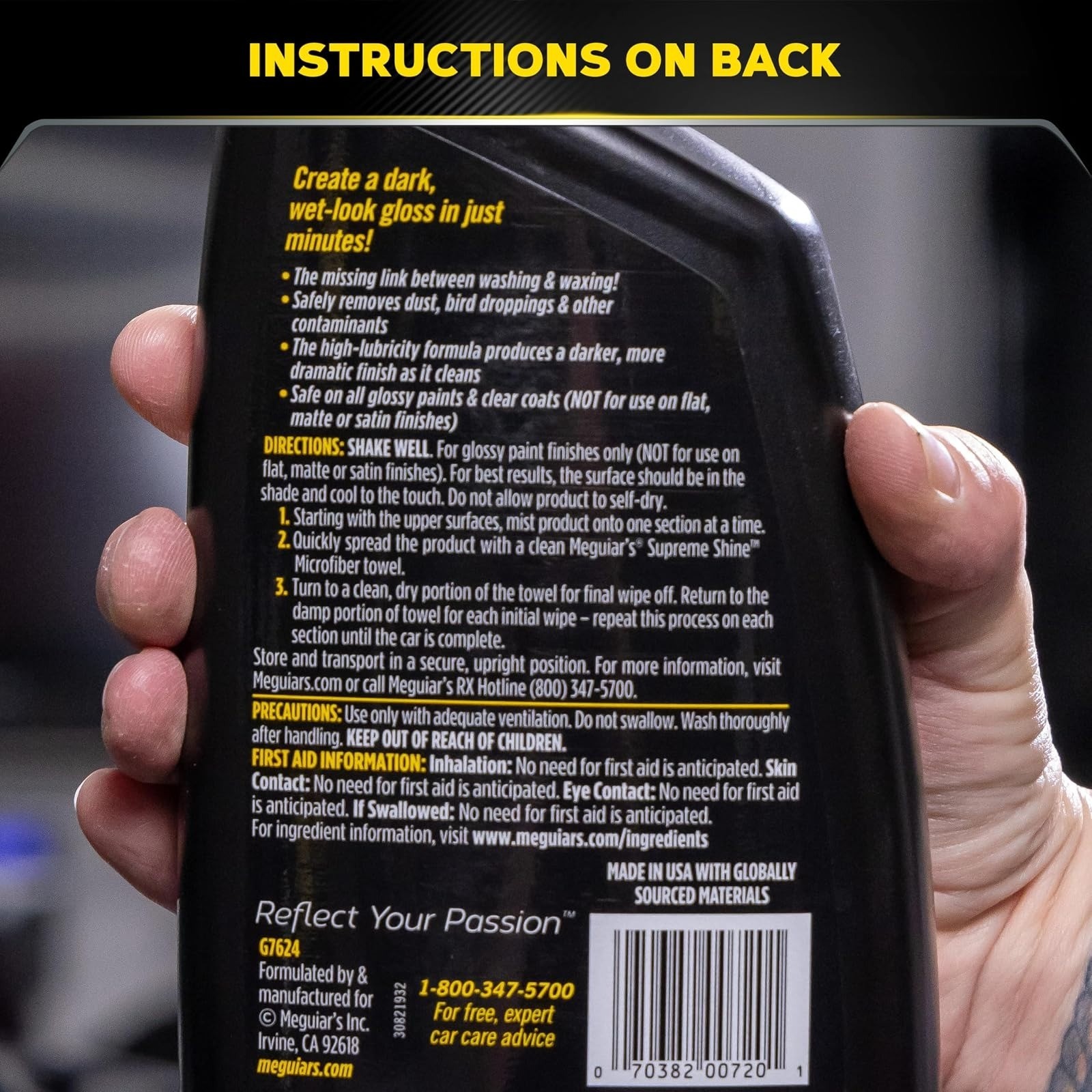 Meguiar’s Gold Class High Gloss Quik Detailer Spray 24 Oz