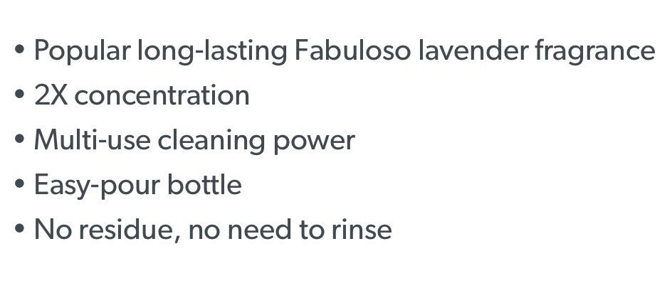 Fabuloso Multi-Purpose Cleaner, 2X Concentrated Formula, Lavender Scent, 210 oz.