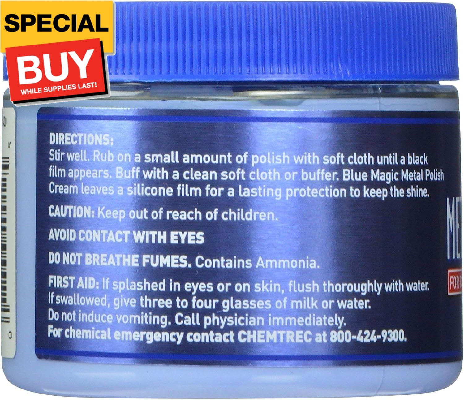 400 Metal Polish Cream Non-Abrasive Tarnish and Oxidation Remover for Chrome, Al