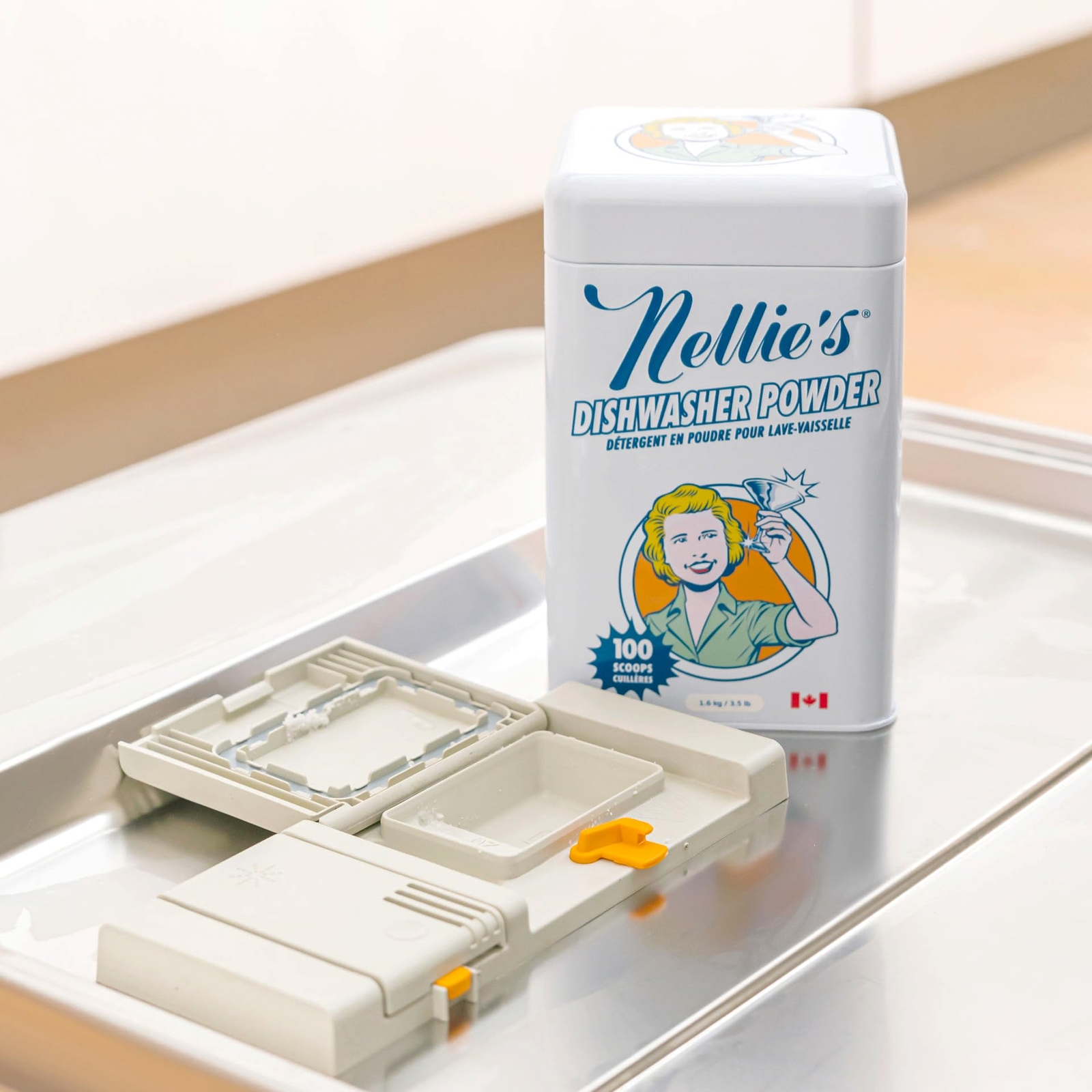 Nellie’s All-Natural Dishwasher Powder 100 Scoops 3.5 lb (Pack Of 6)