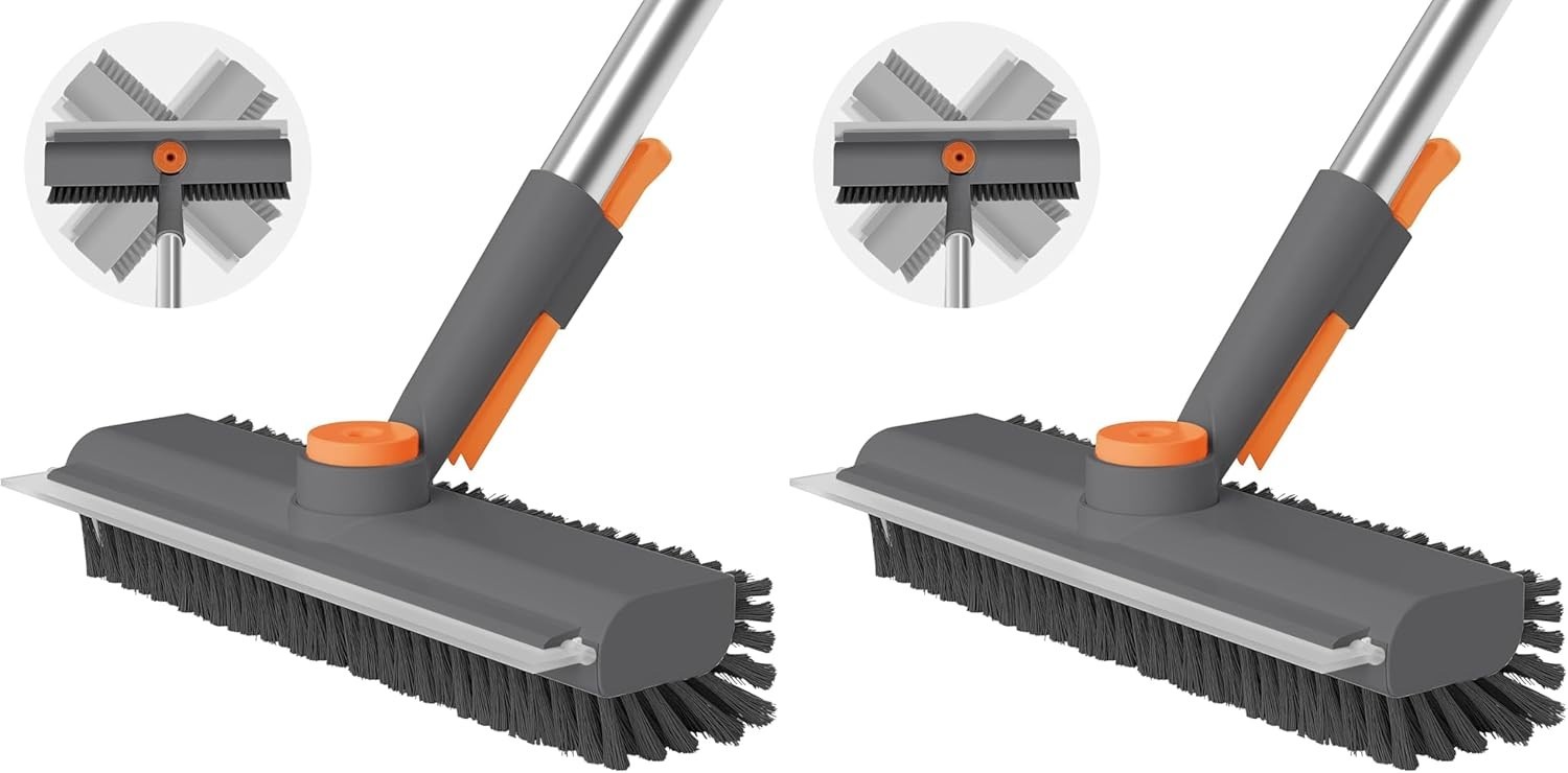 Dual-Sided Floor Cleaning Brush, 2 Pack