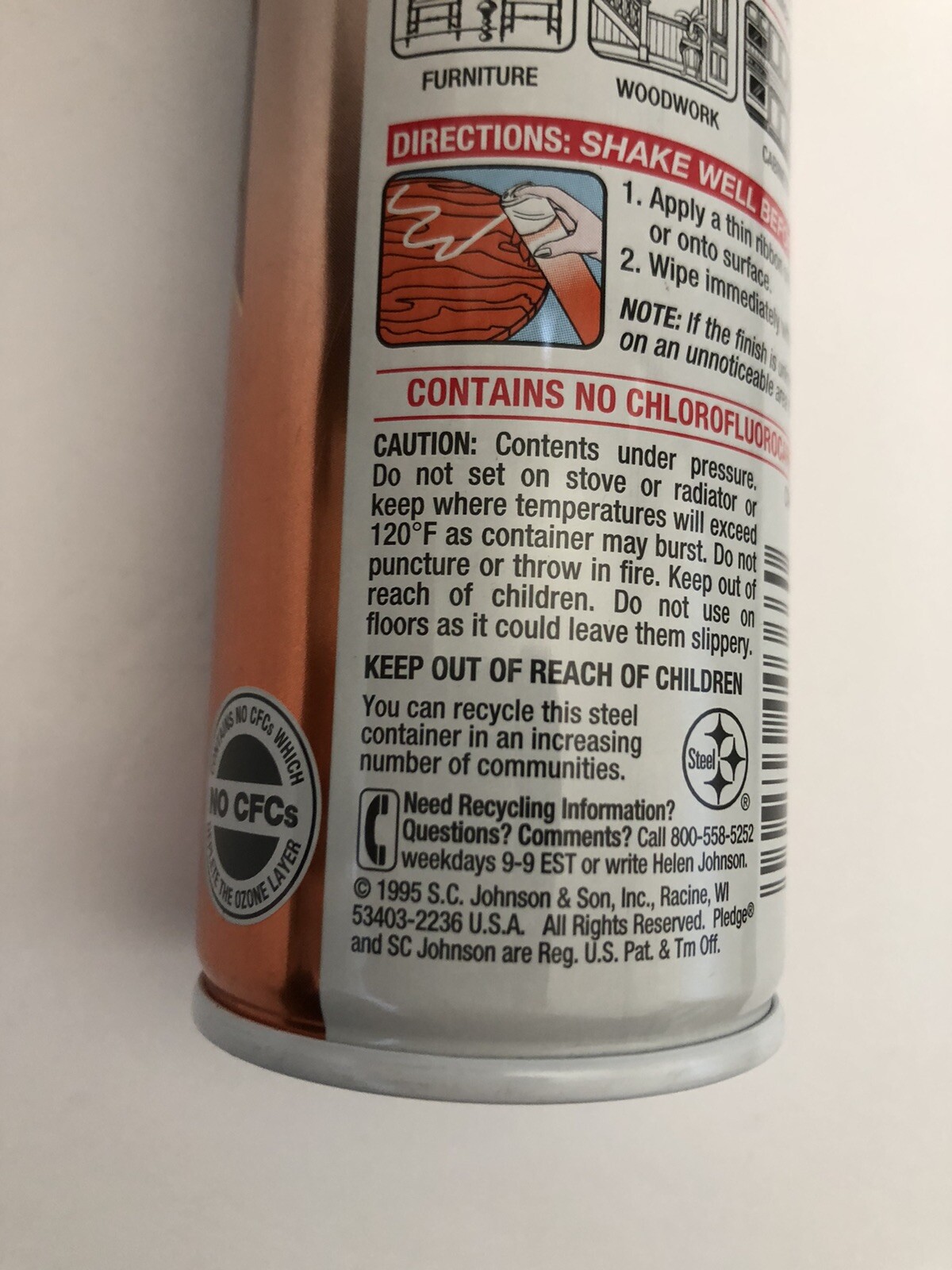 PLEDGE LOTION Wood Moisturizer Furniture Care Polish SC Johnson 1995 RARE Prop