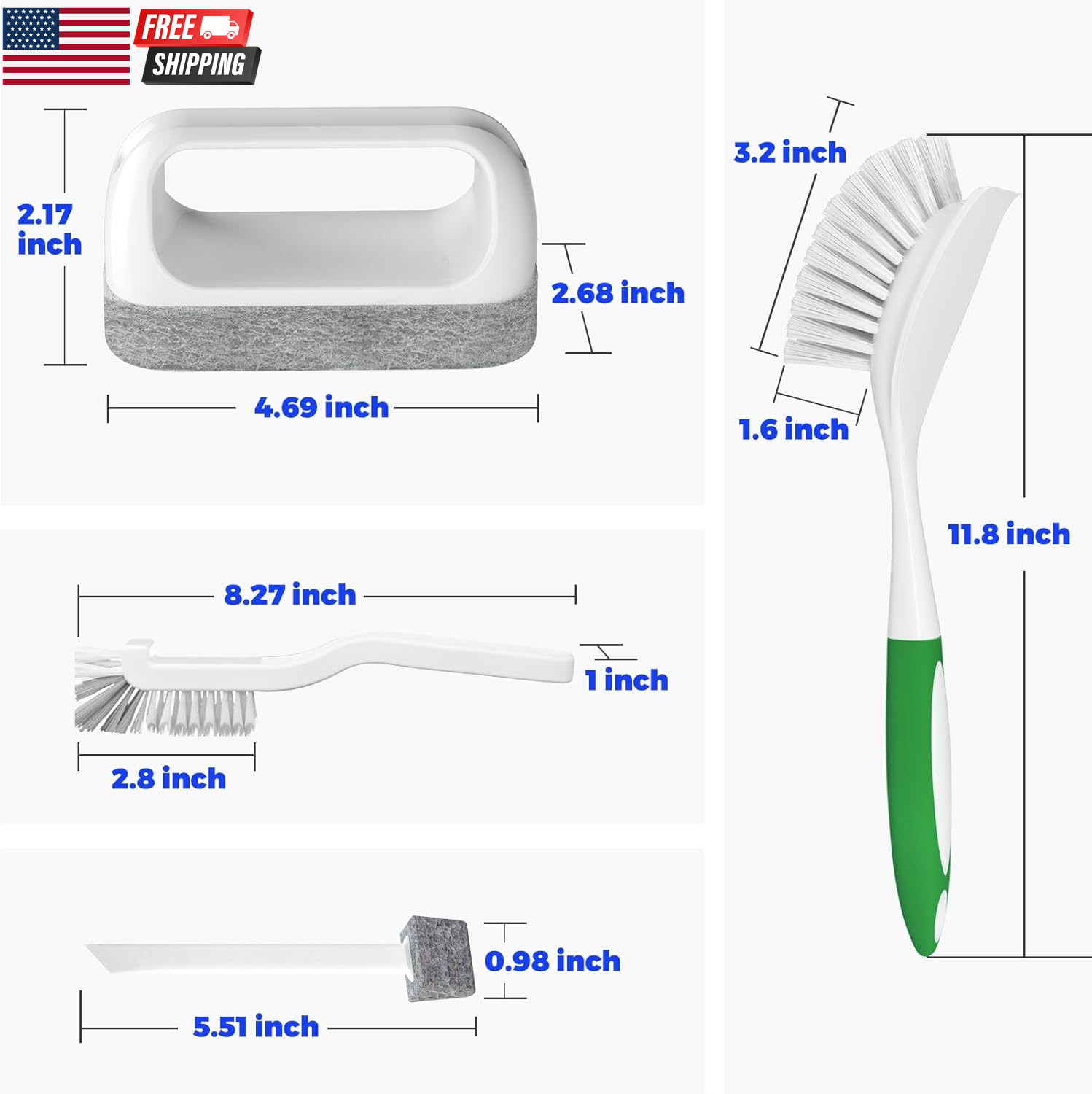 6Pack Kitchen Cleaning Brush, Green