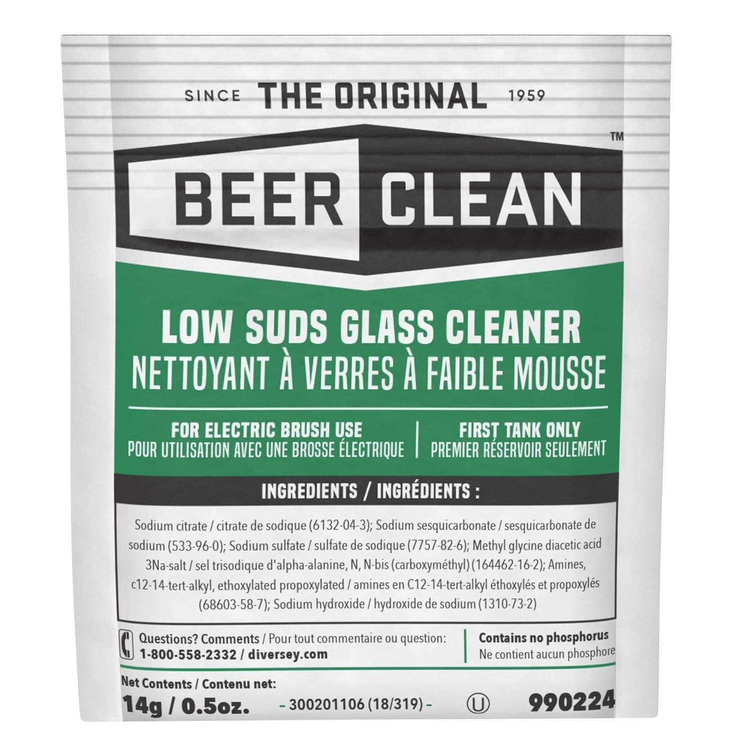 BEER CLEAN 990224 Low Suds Glass Cleaner, Restaurant Barware & Glassware Clea…