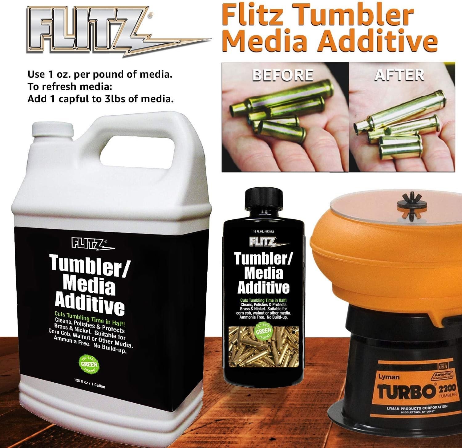 High-Performance 7.6oz Brass Cleaner – Cuts Tumbling Time in Half, Made in USA