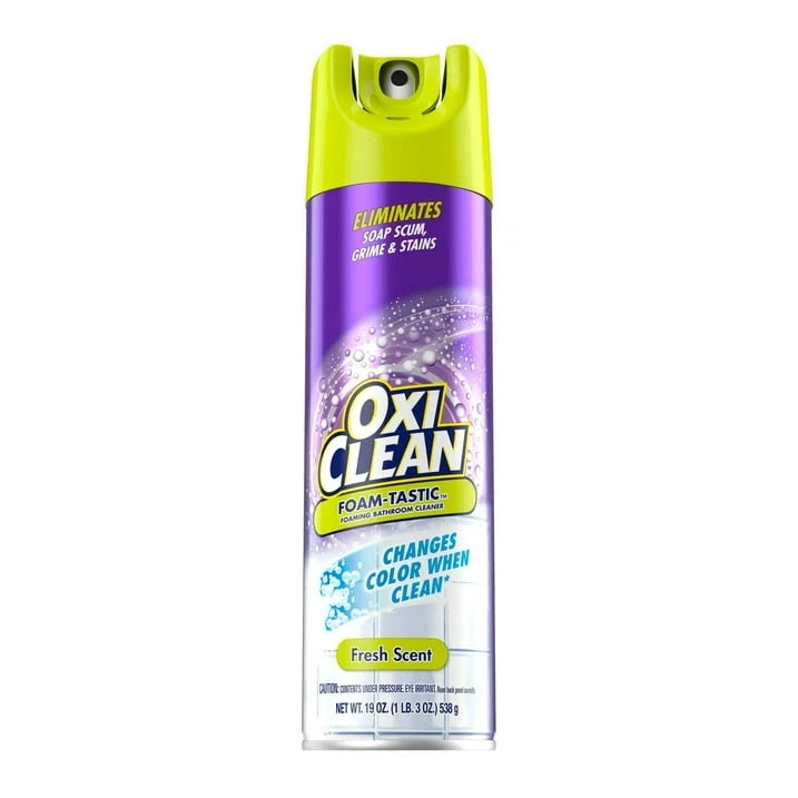 OxiClean Foam-Tastic Bathroom Cleaner, Removes Soap Scum, Grime & Stains 19 oz