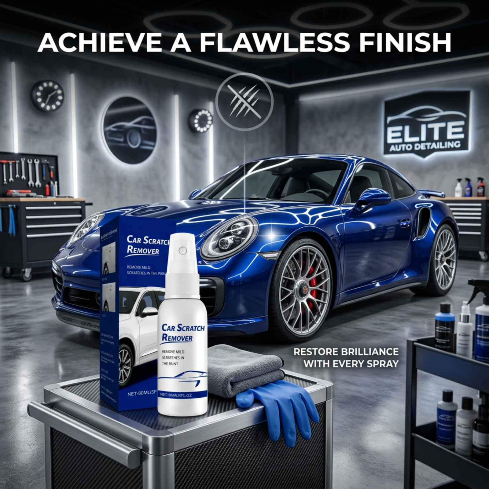 Car Scratch Remover Spray – Quick Spray & Wipe Formula for Light Scratch, 60 ml