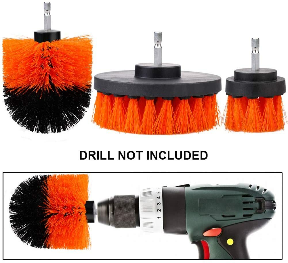 3Pcs Tile Grout Drill Brush Power Scrub Cleaning Tub Cleaner Attachment Kits US