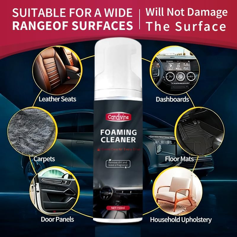 2Pcs Multi-Purpose Foam Cleaner for Car Interior Upholstery Cleaner Foam for Sea