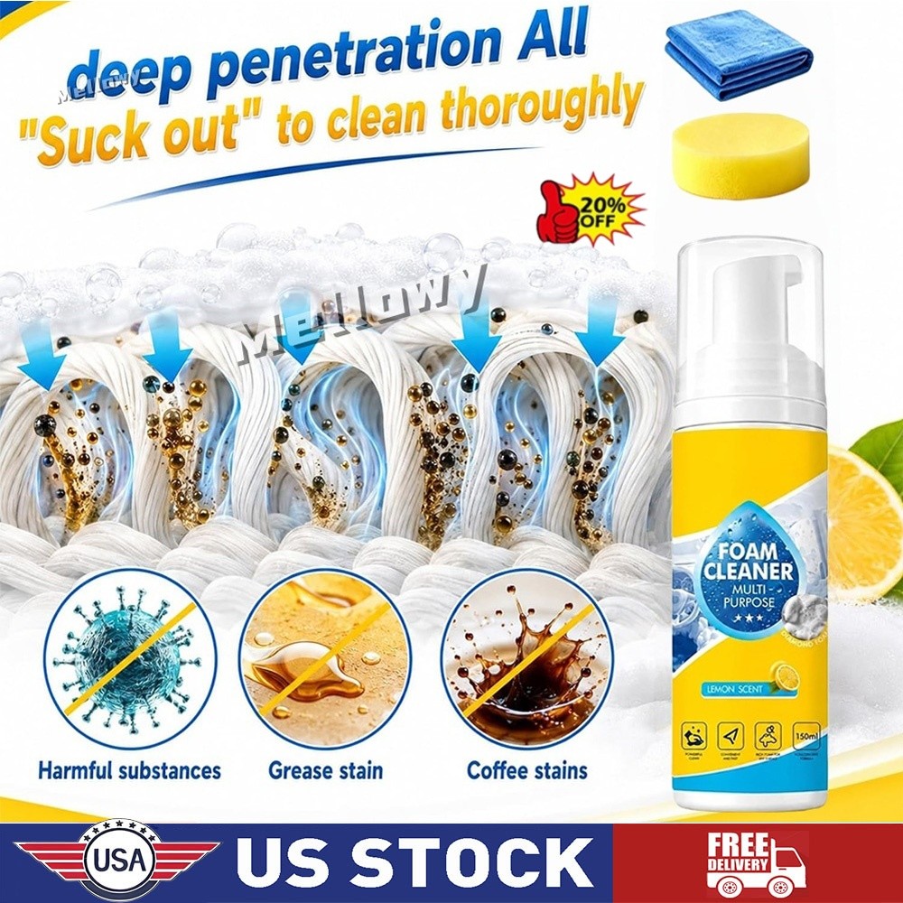 Multi-Enzyme Foam Cleaner,All-Purpose Deep Cleaning Spray For Car,Kitchen,Sofa
