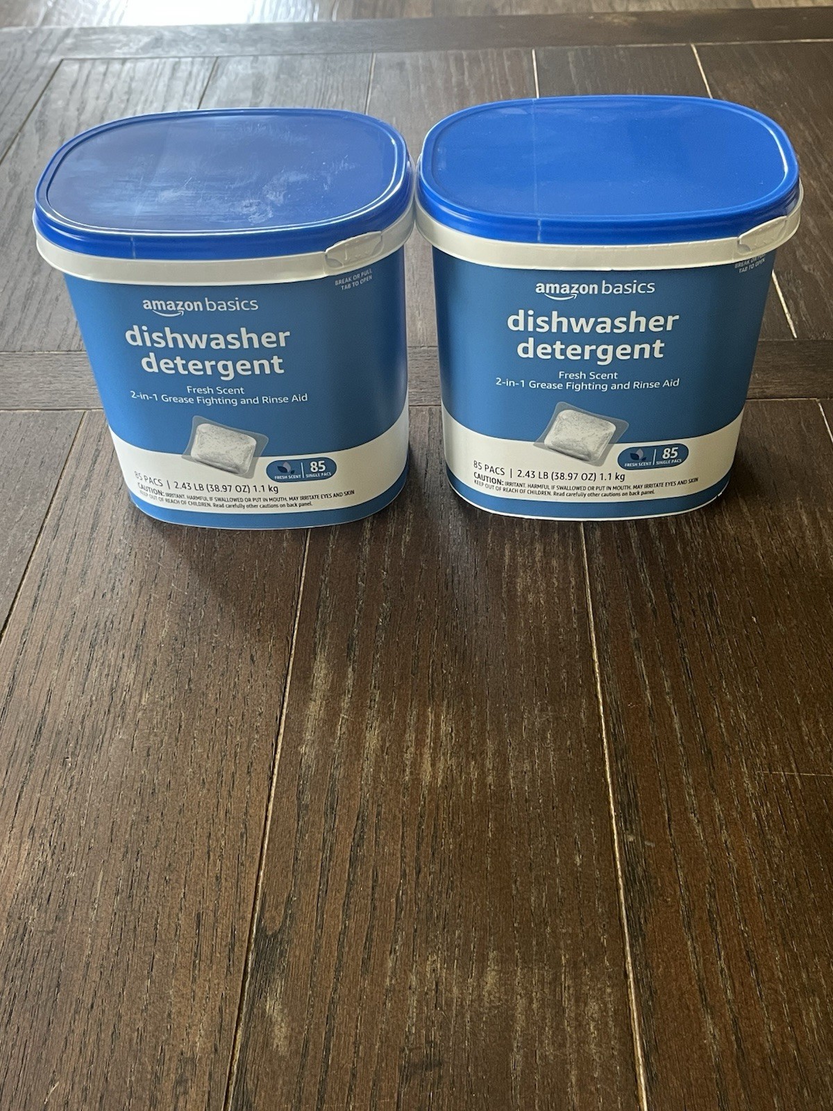Amazon Basics Dishwasher Detergent Pacs Fresh Scent, 170 (2 x 85) Count Pods NEW