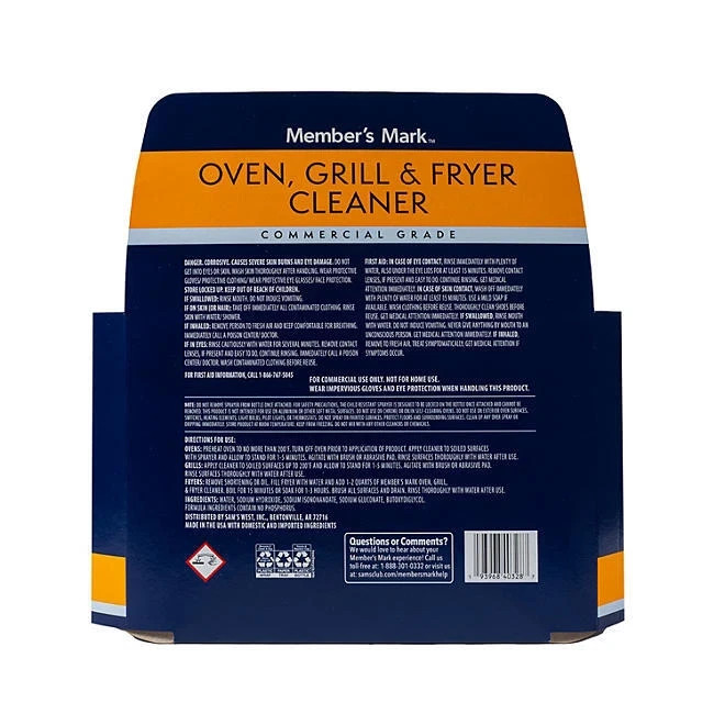 Member’s Mark Commercial Oven Grill and Fryer Surface Cleaner, 32oz – 6 Pack