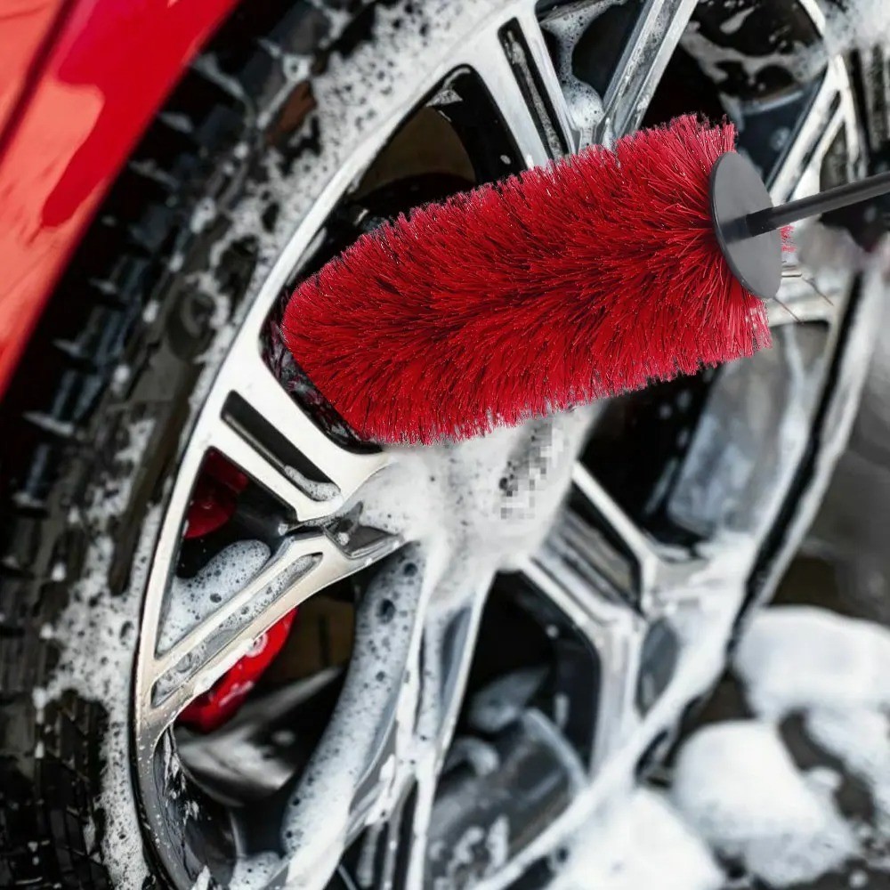 45cm Car Wheel Rim Tire Cleaning Brush Soft Bristle Auto Detailing Tool