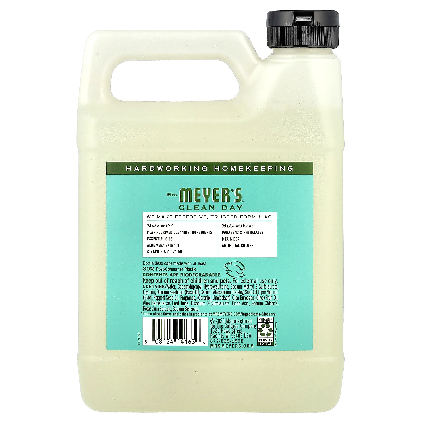 Hand Soap Refill, Basil, 33 fl oz (975 ml)