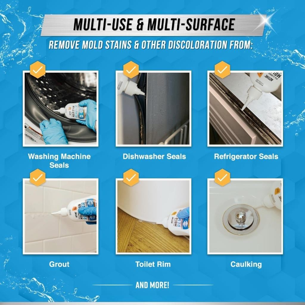 ACTIVE SEAL & GROUT HEAVY DUTY MOLD STAIN REMOVER GEL DEEP CLEANER FREE SHIPPING
