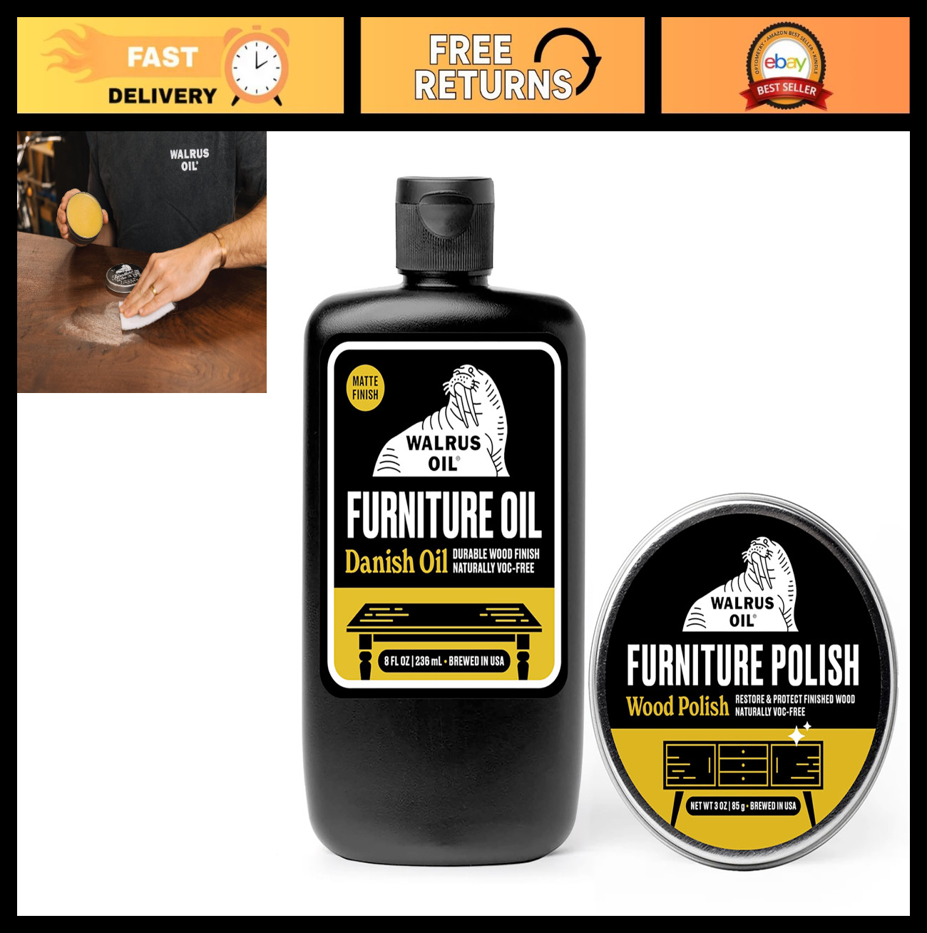 Furniture Oil and Polish Bundle – Finish, Restore & Protect Wood Surfaces