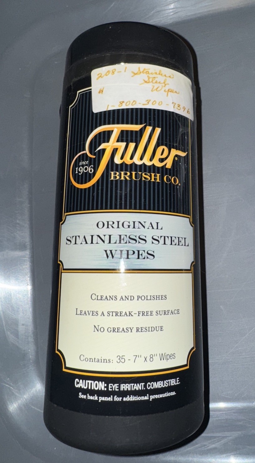 Fuller Stainless Steel Wipes Streak-Free Shine 35 Wipes, New Sealed Container