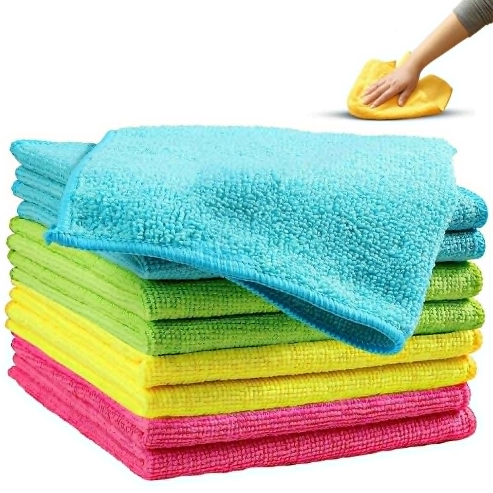 Microfiber Cleaning Colored Clot Household Rag Kitchen Bathroom Rag Towel 10pcs.