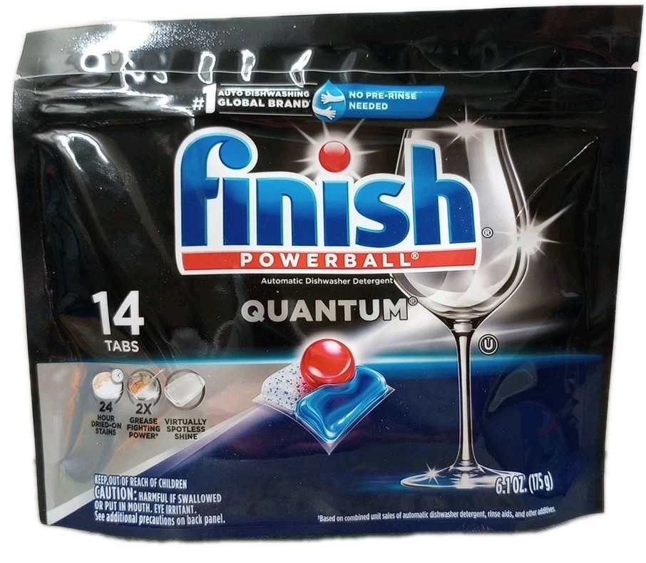Finish Quantum Advanced Clean Dishwasher Pods, 2 x 14 Tabs + Rinse Aid 80 Washes