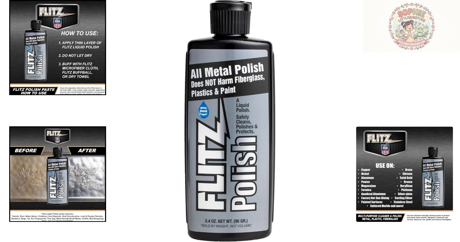 Multi-Purpose Metal Polish – 3.4oz Non-Abrasive Tarnish Remover for All Metals