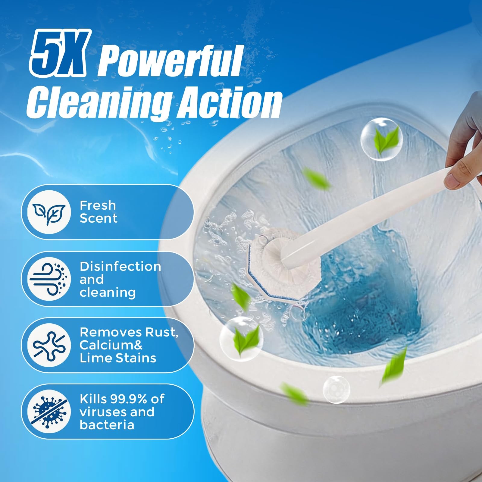 64 Count Toilet Wand Refills for Clorox Toilet Wand,5X Cleaning Power, Extra …