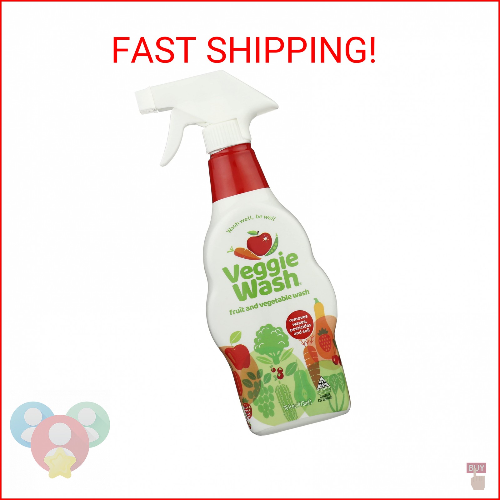 Veggie Wash Fruit & Vegetable Wash, 16 Fl Oz (Pack of 1), Natural
