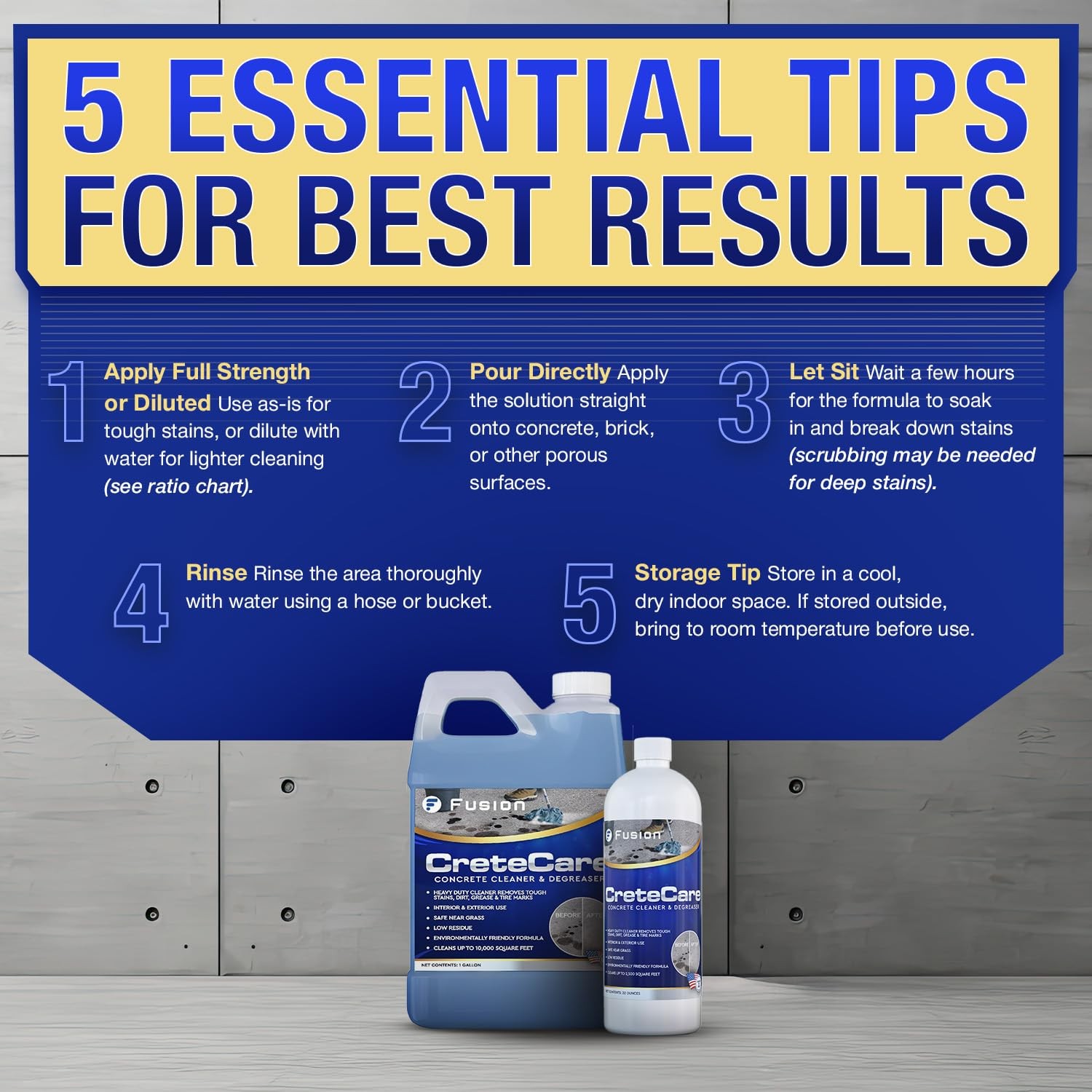 Fusion CreteCare: The Ultimate Concrete Cleaner and Driveway Oil Stain Remove…