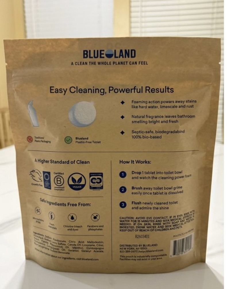 BlueLand Toilet Bowl Cleaner Tablets – Lemon Mint Scent, 30 Tablets per Pack,
